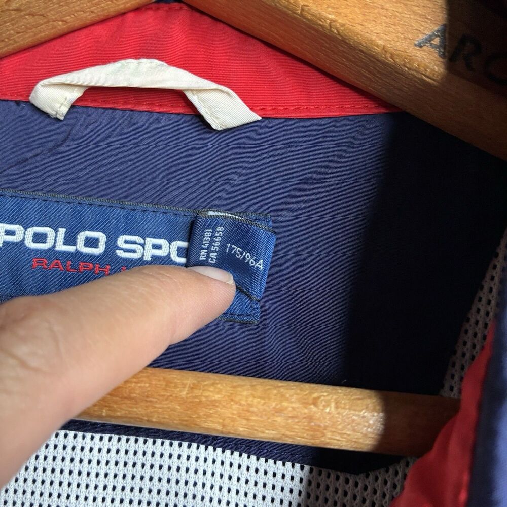 Vintage POLO SPORT Ralph Lauren Jacket Windbreaker Stadium Mens Medium - Picture 6 of 16